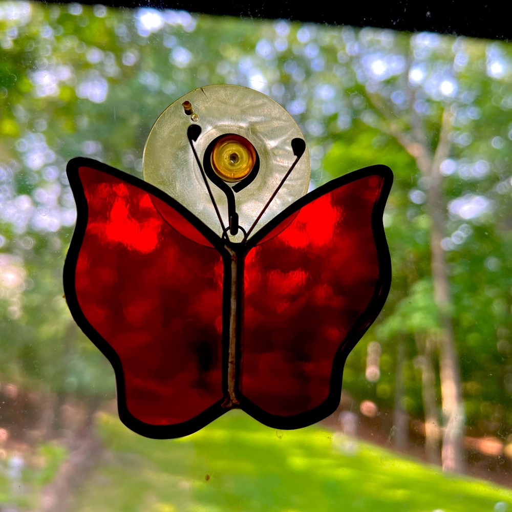 Butterfly stained glass sun catcher